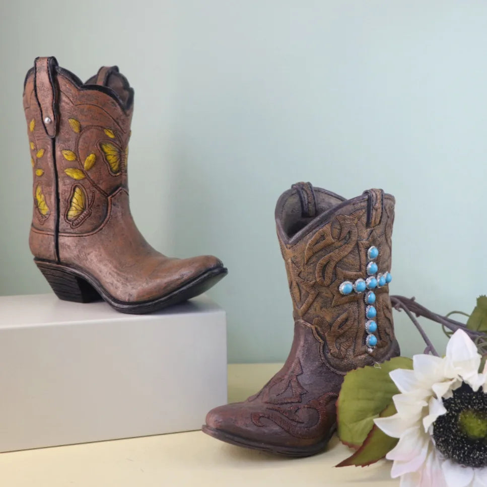 Cowboy Boot Vase