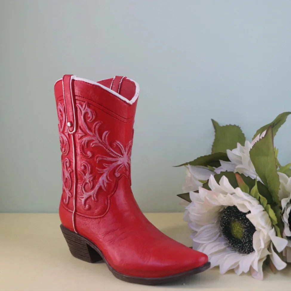 Cowboy Boot Vase