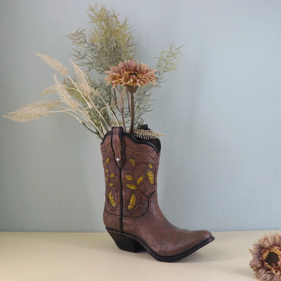 Cowboy Boot Vase