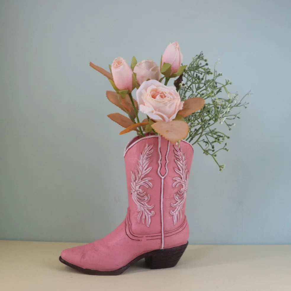 Cowboy Boot Vase