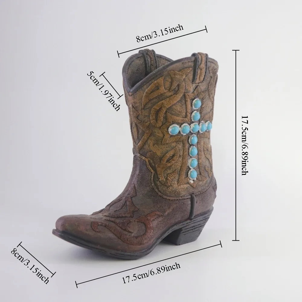 Cowboy Boot Vase